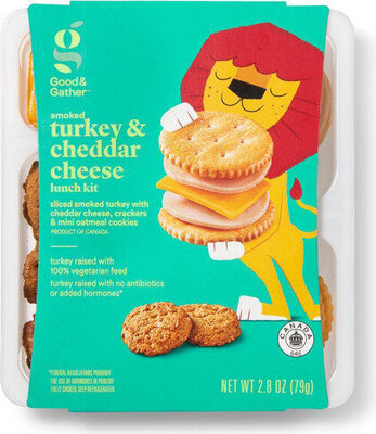 Smoked Turkey & Cheddar Cheese Crackers & Mini Oatmeal Cookies Lunch Kit, Smoked Turkey & Cheddar Cheese
