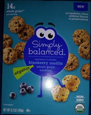Blueberry Muffin Organic Whole Grain Cookies, Blueberry Muffin