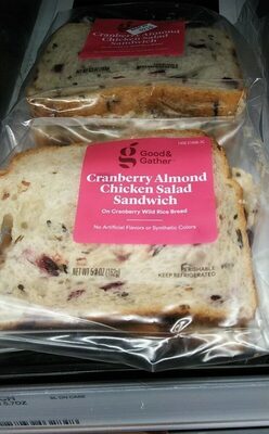 Cranberry Almond Chicken Salad On Cranberry Wild Rice Bread Sandwich, Cranberry Almond Chicken Salad