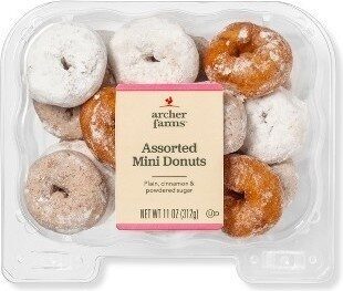 Assorted Mini Donuts, Plain, Cinnamon, Powdered Sugar