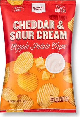 Cheddar & Sour Cream Ripple Potato Chips, Cheddar & Sour Cream