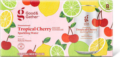 Unsweetened Tropical Cherry Sparkling Water, Unsweetened Tropical Cherry