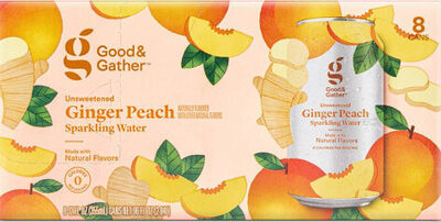 Unsweetened Ginger Peach Sparkling Water, Unsweetened Ginger Peach