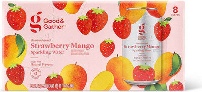 Unsweetened Strawberry Mango Sparkling Water, Unsweetened Strawberry Mango