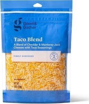Seasoned Taco Blend Fine Cut A Blend Of Cheddar & Monterey Jack Cheeses With Taco Seasonings, Seasoned Taco Blend