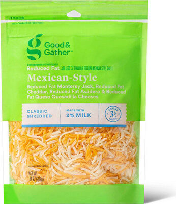 Mexican-Style Reduced Fat Monterey Jack, Cheddar, Asadero & Queso Quesadilla Classic Cheeses, Mexican-Style
