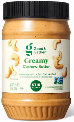 Creamy Unsweetened No Salt Added Cashew Butter, Creamy