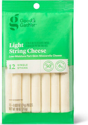 Light Mozzarella Low-Moisture Part-Skim Reduced Fat String Cheese, Light Mozzarella