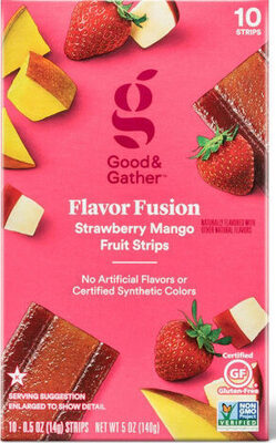 Strawberry Mango Flavor Fusion Fruit Strips, Strawberry Mango
