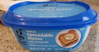 Salted Spreadable Butter With Canola Oil, Salted
