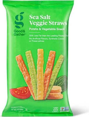 Sea Salt Veggie Straws Potato & Vegetable Snack, Sea Salt
