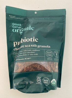Probiotic Chocolate Sea Salt Granola Made With Organic Rolled Oats, Sunflower Seed Kernels, Semi-Sweet Chocolate, Amaranth, Quinoa Flakes & Chia Seeds, Chocolate Sea Salt