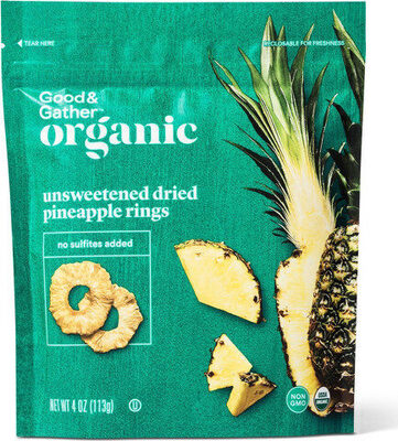 Unsweetened Dried Pineapple Rings, Unsweetened