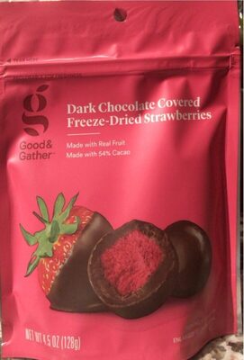 Dark Chocolate Covered Freeze-Dried Strawberries, Dark Chocolate