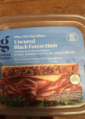 Uncured Black Forest Ham Ultra-Thin Deli Slices, Uncured Black Forest