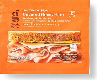 Uncured Honey Ham Ultra-Thin Deli Slices, Uncured Honey