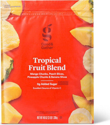 Tropical Mango Chunks, Peach Slices, Pineapple Chunks & Banana Slices Fruit Blend, Tropical