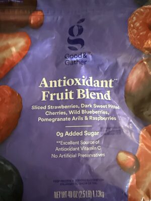 Antioxidant Sliced Strawberries, Dark Sweet Pitted Cherries, Wild Blueberries, Pomegranate Arils & Raspberries Fruit Blend, Antioxidant
