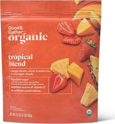 Tropical Mango Chunks, Sliced Strawberries & Pineapple Chunks Blend, Tropical