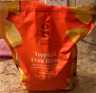 Tropical Mango Chunks, Peach Slices, Pineapple Chunks & Banana Slices Fruit Blend, Tropical
