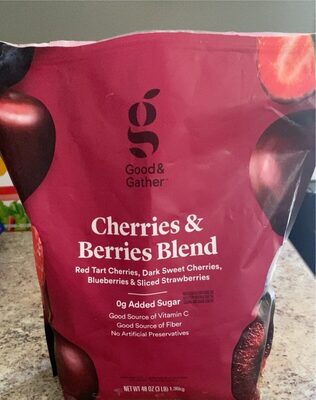 Cherries & Berries Red Tart Cherries, Dark Sweet Cherries, Blueberries & Sliced Strawberries Blend, Cherries & Berries