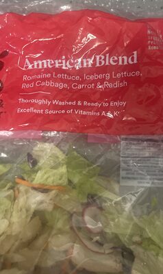 American Romaine Lettuce, Iceberg Lettuce, Red Cabbage, Carrot & Radish Blend, American