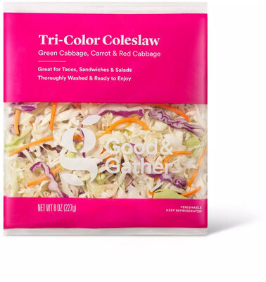 Tri-Color Green Cabbage, Carrot & Red Cabbage Coleslaw, Tri-Color