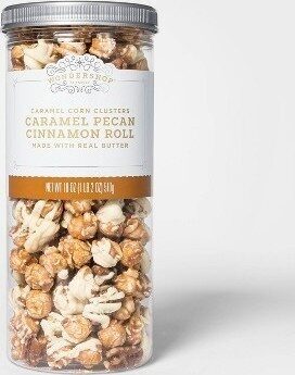 Caramel Pecan Cinnamon Roll Caramel Corn Clusters, Caramel Pecan Cinnamon Roll