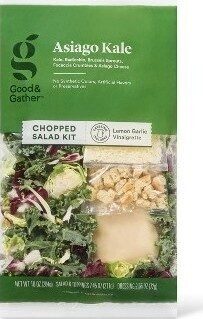 Asiago Kale Shaved Brussels Sprouts, Kale, Parmesan Crouton Crumbles, Radicchio & Asiago Cheese Chopped Salad Kit With Lemon Garlic Vinaigrette Dressing, Asiago Kale