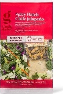 Spicy Hatch Chile Jalapeno Romaine Lettuce, Red Cabbage, Green Cabbage, Kale, Carrots, Cotija Cheese, Tortilla Strips & Crispy Fried Jalapenos Chopped Salad Kit With Spicy Hatch Chile Ranch Dressing, Spicy Hatch Chile Jalapeno