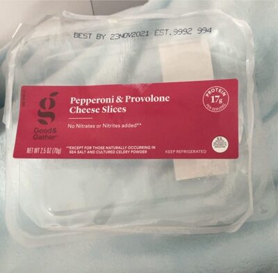 Uncured Pepperoni & Provolone Cheese Slices, Uncured Pepperoni & Provolone