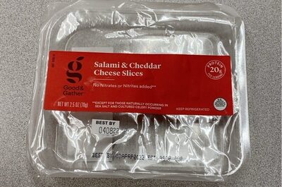 Uncured Salami & Cheddar Cheese Slices, Uncured & Cheddar