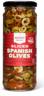 Spanish Sliced Salad Olives With Pimiento, Spanish With Pimiento
