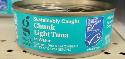 Chunk Light Sustainably Caught Tuna In Water, Chunk Light In Water