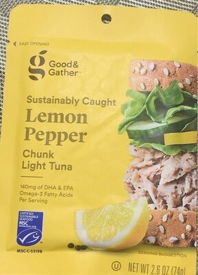 Lemon Pepper Chunk Light Tuna, Lemon Pepper