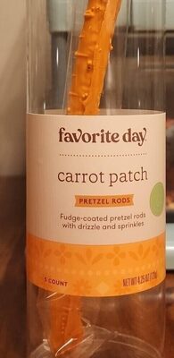 Carrot Patch Fudge-Coated Pretzel Rods With Drizzle And Sprinkles, Carrot Patch