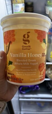 Vanilla Honey Blended Greek Whole Milk Yogurt, Vanilla Honey