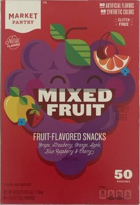 Mixed Fruit Grape, Strawberry, Orange, Apple, Blue Raspberry & Cherry Fruit-Flavored Snacks, Mixed Fruit