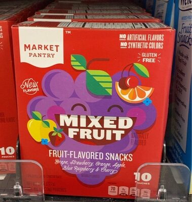 Mixed Fruit Grape, Strawberry, Orange, Apple, Blue Raspberry & Cherry Fruit-Flavored Snacks, Mixed Fruit
