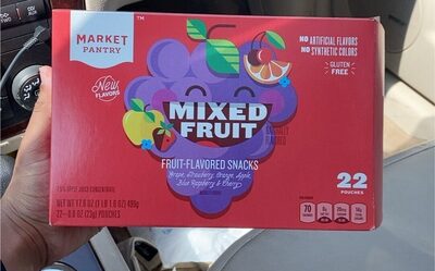 Mixed Fruit Grape, Strawberry, Orange, Apple, Blue Raspberry & Cherry Fruit-Flavored Snacks, Mixed Fruit