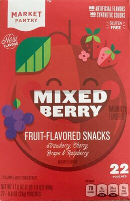 Mixed Berry Strawberry, Cherry, Grape & Raspberry Fruit-Flavored Snacks, Mixed Berry