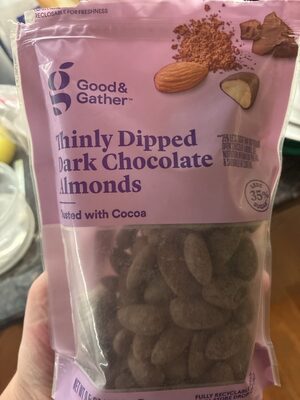 Thinly Dipped Dark Chocolate Almonds, Thinly Dipped Dark Chocolate