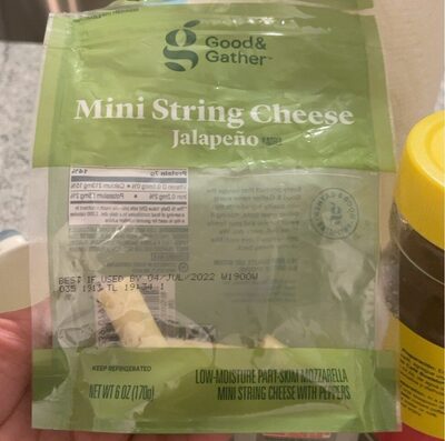 Jalapeno Low-Moisture Part-Skim Mozzarella Mini String Cheese With Peppers, Jalapeno