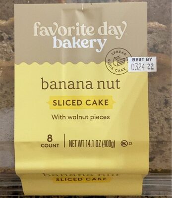 Banana Nut Sliced Cake With Walnut Pieces, Banana Nut