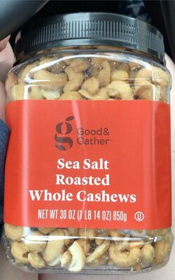 Sea Salt Roasted Whole Cashews, Sea Salt Roasted