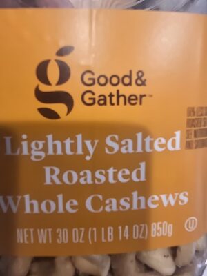 Lightly Salted Roasted Whole Cashews, Lightly Salted Roasted