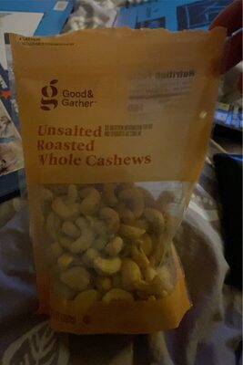 Unsalted Roasted Whole Cashews, Unsalted Roasted