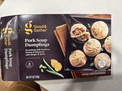 Pork Soup Dumplings With Scallions, Onions & Seasoned With Ginger & Garlic, Pork Soup