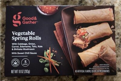 Vegetable Spring Rolls With Cabbage, Onion, Carrot, Edamame, Tofu, Kale & Shiitake Mushroom, Vegetable
