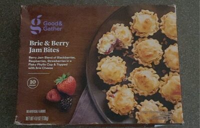 Brie & Berry Jam Blend Of Blackberries, Raspberries, Strawberries In A Flaky Phyllo Cup & Topped With Brie Cheese Bites, Brie & Berry Jam